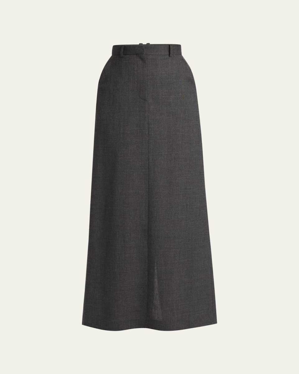 Roux Long Wool Skirt